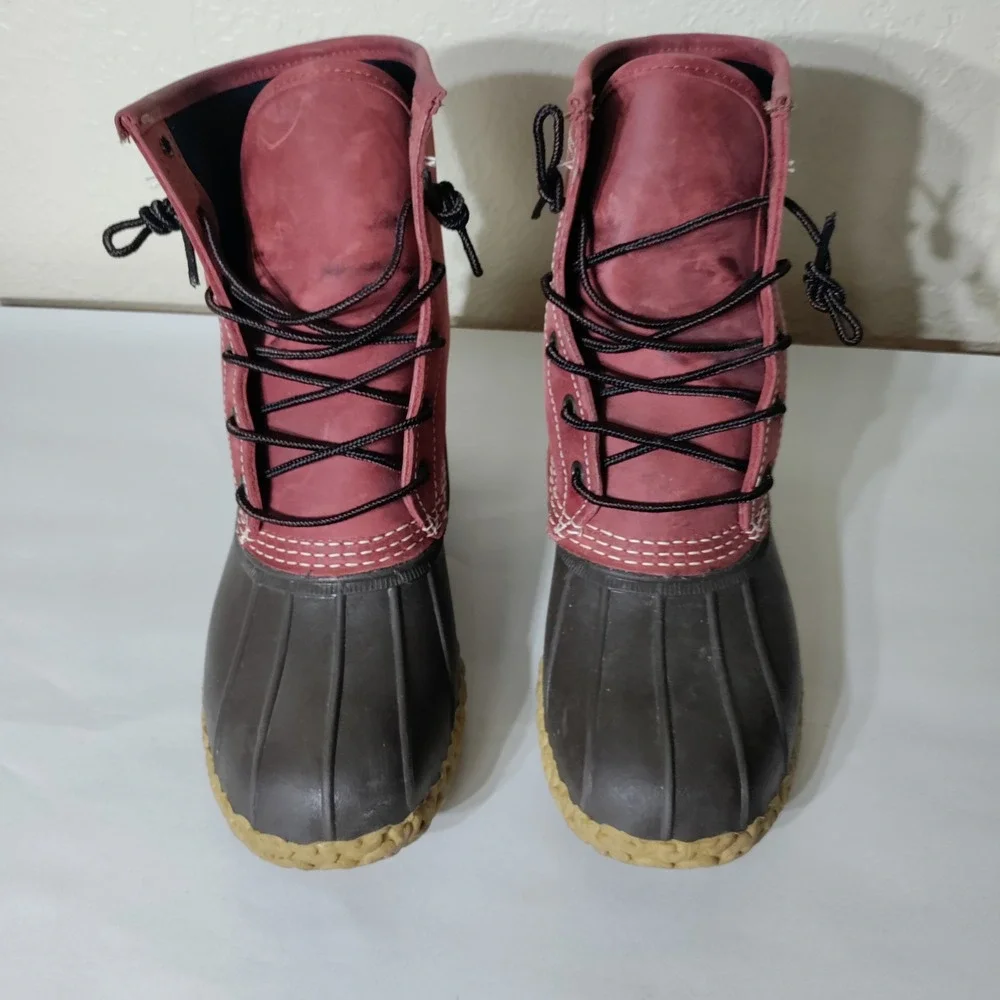 L.L. Bean Boots Mens 7 M Red Brown Duck Boots Made in USA 504776